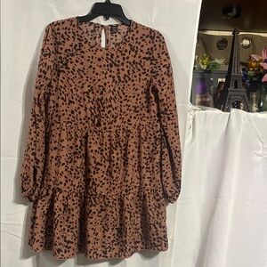 Brown Animal Print Dress